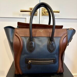 CELINE Phoebe Philo Tricolor Mini Luggage Tote Bag